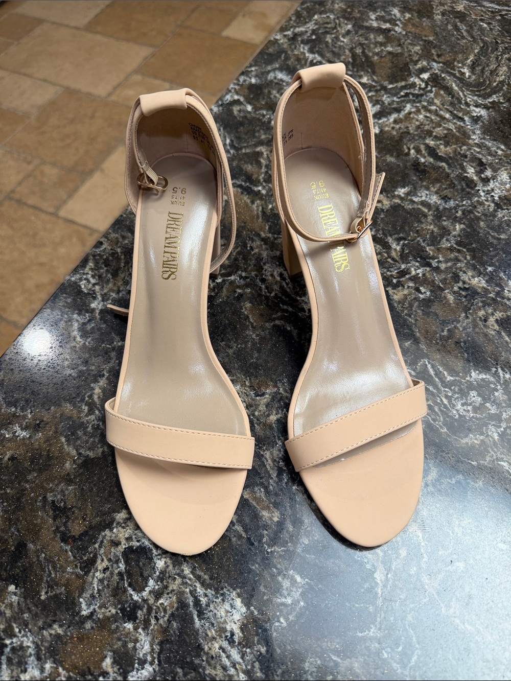 Tan square heels